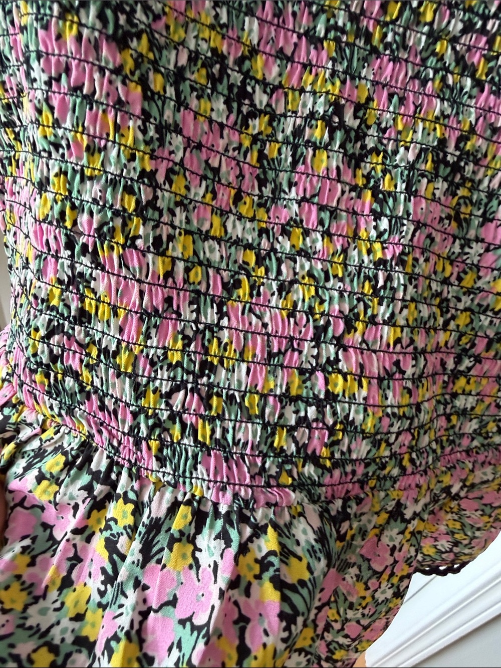 New Look Pink Floral Smocked Square-Neck Top - Picture 8 of 13